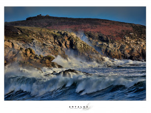 Картинка природа побережье прибой волны камни