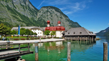 обоя st, bartholom&, 228, k&, 246, nigssee, города, католические, соборы, костелы, аббатства, st-bartholomae, konigssee