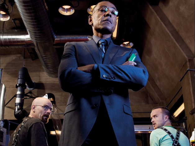 Обои картинки фото breaking, bad, кино, фильмы, giancarlo, esposito, bryan, cranston, walter, white, gus, fring, aaron, paul, jesse, pinkman