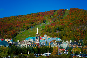Картинка канада города пейзажи дома склон деревья церковь