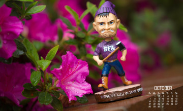 обоя календари, игрушки, маски, азалия, гном, злобный