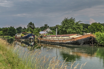 Картинка корабли баржи река баржа