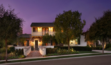 Картинка города -+здания +дома ночь огни ландшафт особнчк дом