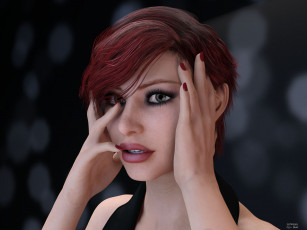 Картинка 3д+графика портрет+ portraits фон взгляд девушка