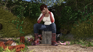 Картинка 3д+графика люди+ people девушка взгляд фон