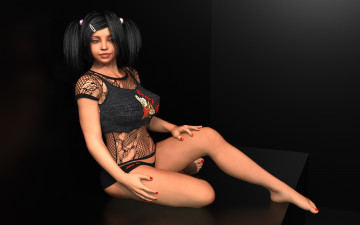 обоя 3д графика, люди , people, фон, взгляд, девушка