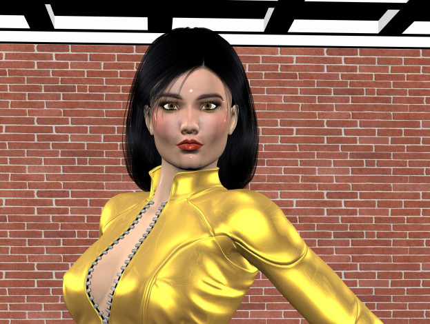 Обои картинки фото 3д графика, люди , people, девушка, взгляд, фон