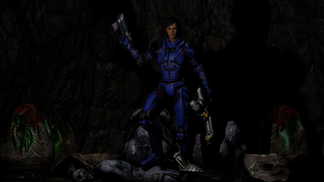 Обои картинки фото 3д графика, фантазия , fantasy, фон, взгляд, девушка, оружие, зомби