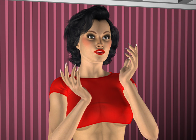 Обои картинки фото 3д графика, люди , people, девушка, взгляд, фон