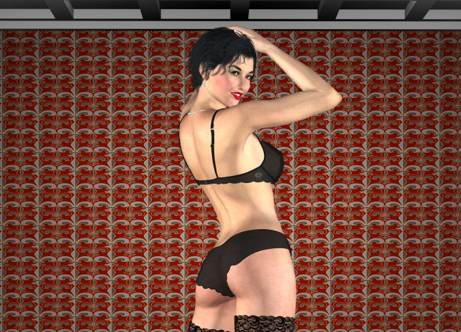 Обои картинки фото 3д графика, люди , people, фон, девушка, взгляд, улыбка