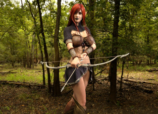 Картинка 3д+графика эльфы+ elves фон взгляд эльфийка оружие