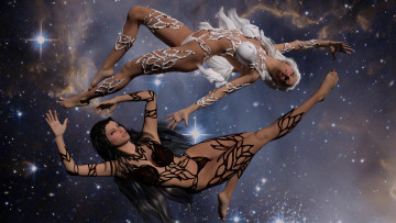 Картинка 3д+графика фантазия+ fantasy девушки фон взгляд