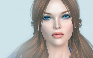 Картинка 3д+графика портрет+ portraits взгляд волосы девушка лицо