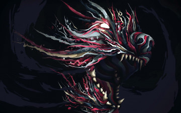 Картинка векторная+графика другое+ other клыки пасть голова дракон