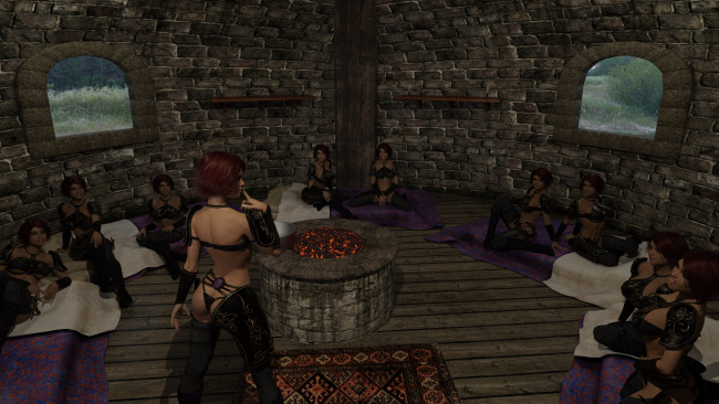 Обои картинки фото 3д графика, люди , people, фон, взгляд, девушки