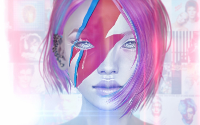 Обои картинки фото 3д графика, портрет , portraits, ziggy, фон, лицо, волосы, слезы, девушка, взгляд