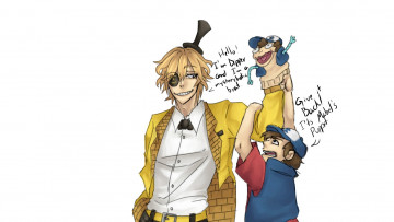 обоя мультфильмы, gravity falls, арт, диппер, пайнс, билл, шифр