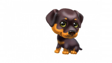 Картинка рисованное животные собачка милая