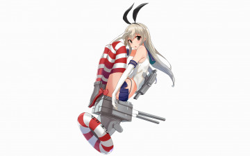 Картинка аниме kantai+collection фон взгляд девушка