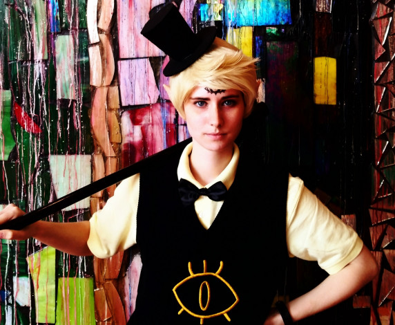 Обои картинки фото разное, cosplay , косплей, гравити, фолз, билл, шифр