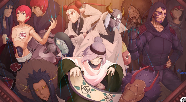 Обои картинки фото аниме, naruto, jutsu, japonese, shinobi, kankuro, chakra, ninja