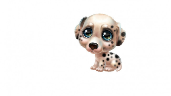 Обои картинки фото рисованное, животные, собачка, милая