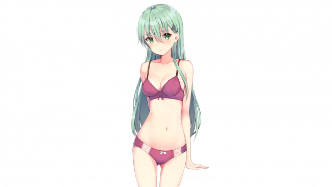 Обои картинки фото аниме, kantai collection, фон, взгляд, девушка