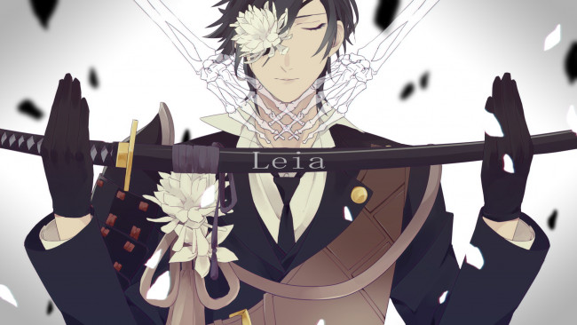 Обои картинки фото аниме, touken ranbu, танец, мечей