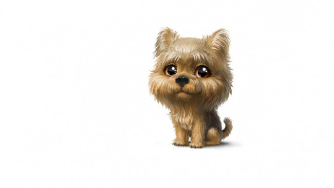 Обои картинки фото рисованное, животные, милая, собачка