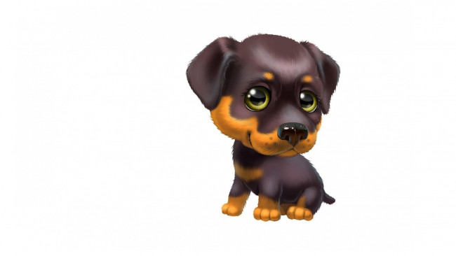 Обои картинки фото рисованное, животные, собачка, милая