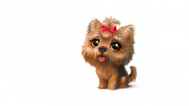 Обои картинки фото рисованное, животные, собачка, милая