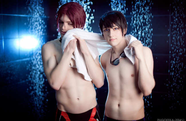 Обои картинки фото разное, cosplay , косплей, парни, харука, рин