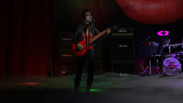 Картинка 3д+графика люди+ people фон взгляд девушка гитара