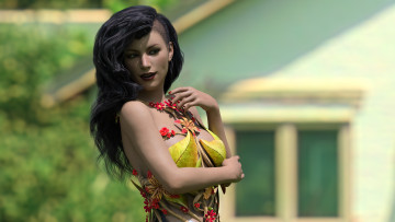 Картинка 3д+графика люди+ people взгляд девушка фон