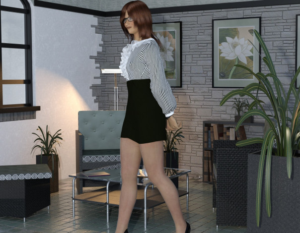 Обои картинки фото 3д графика, люди , people, взгляд, девушка, фон