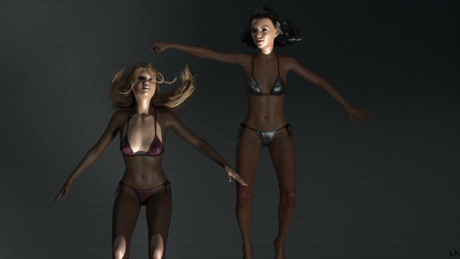 Обои картинки фото 3д графика, люди , people, девушки, фон, взгляд