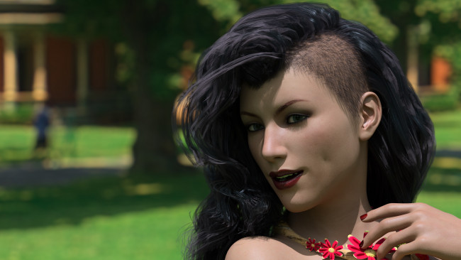 Обои картинки фото 3д графика, портрет , portraits, фон, взгляд, девушка