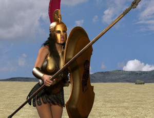 Картинка 3д+графика амазонки+ amazon амазонка фон взгляд девушка щит копье