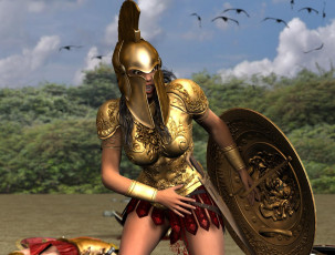 Картинка 3д+графика амазонки+ amazon амазонка фон девушка взгляд