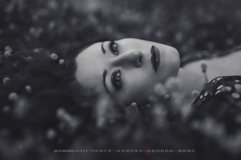 Картинка календари компьютерный+дизайн calendar 2019 девушка растение женщина