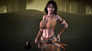 Картинка 3д+графика фантазия+ fantasy фон взгляд девушка