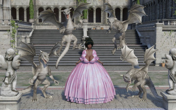 Картинка 3д+графика фантазия+ fantasy фон взгляд девушка