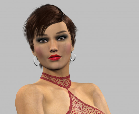 Обои картинки фото 3д графика, портрет , portraits, фон, взгляд, девушка