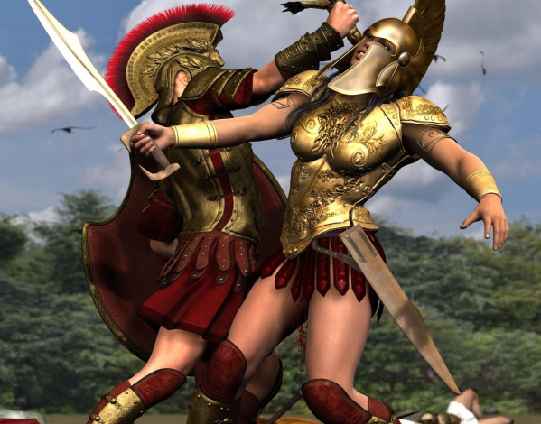 Обои картинки фото 3д графика, амазонки , amazon, амазонка, девушка, взгляд, фон