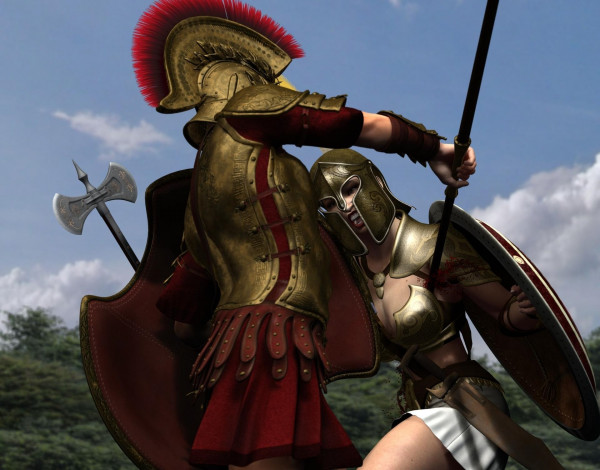 Обои картинки фото 3д графика, амазонки , amazon, амазонка, фон, взгляд, девушка