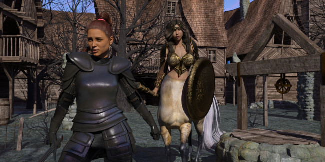 Обои картинки фото 3д графика, фантазия , fantasy, фон, взгляд, девушка