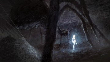 Картинка фэнтези красавицы+и+чудовища паучиха паутина девушка свет