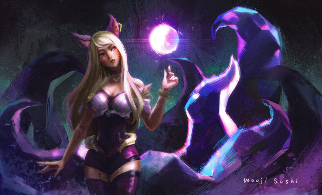 Обои картинки фото видео игры, league of legends, ahri, магия