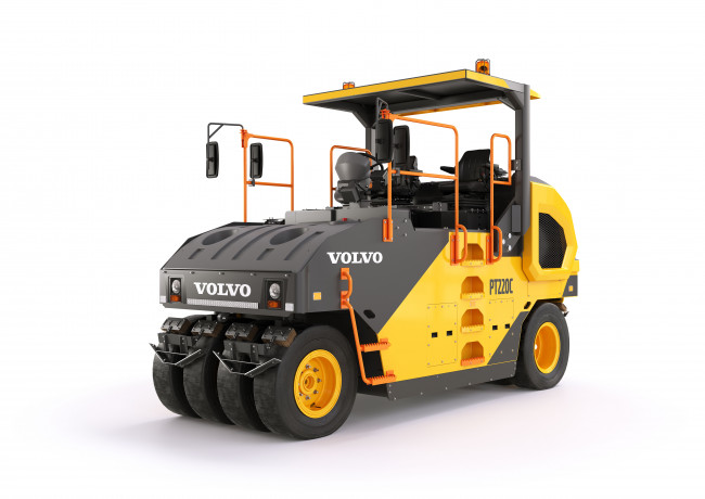 Обои картинки фото техника, асфальтоукладочная техника, volvo