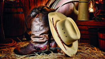 Картинка разное одежда +обувь +текстиль +экипировка сапоги шляпа лассо